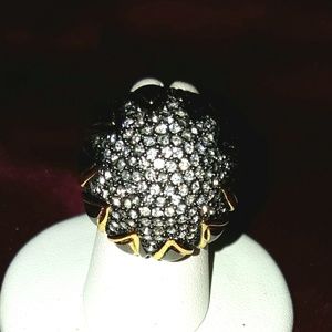 Pave Diamonds Gold Thistle Stella & Dot SZ 9 Ring